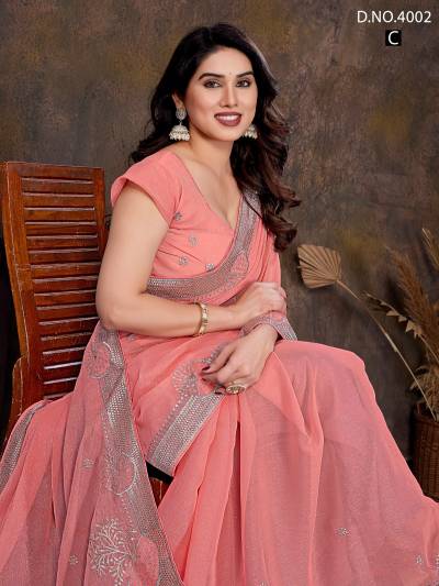 JAYSHREE 4002A TO 4002D DESIGNER SAREE WHOLESALER IN SURAT